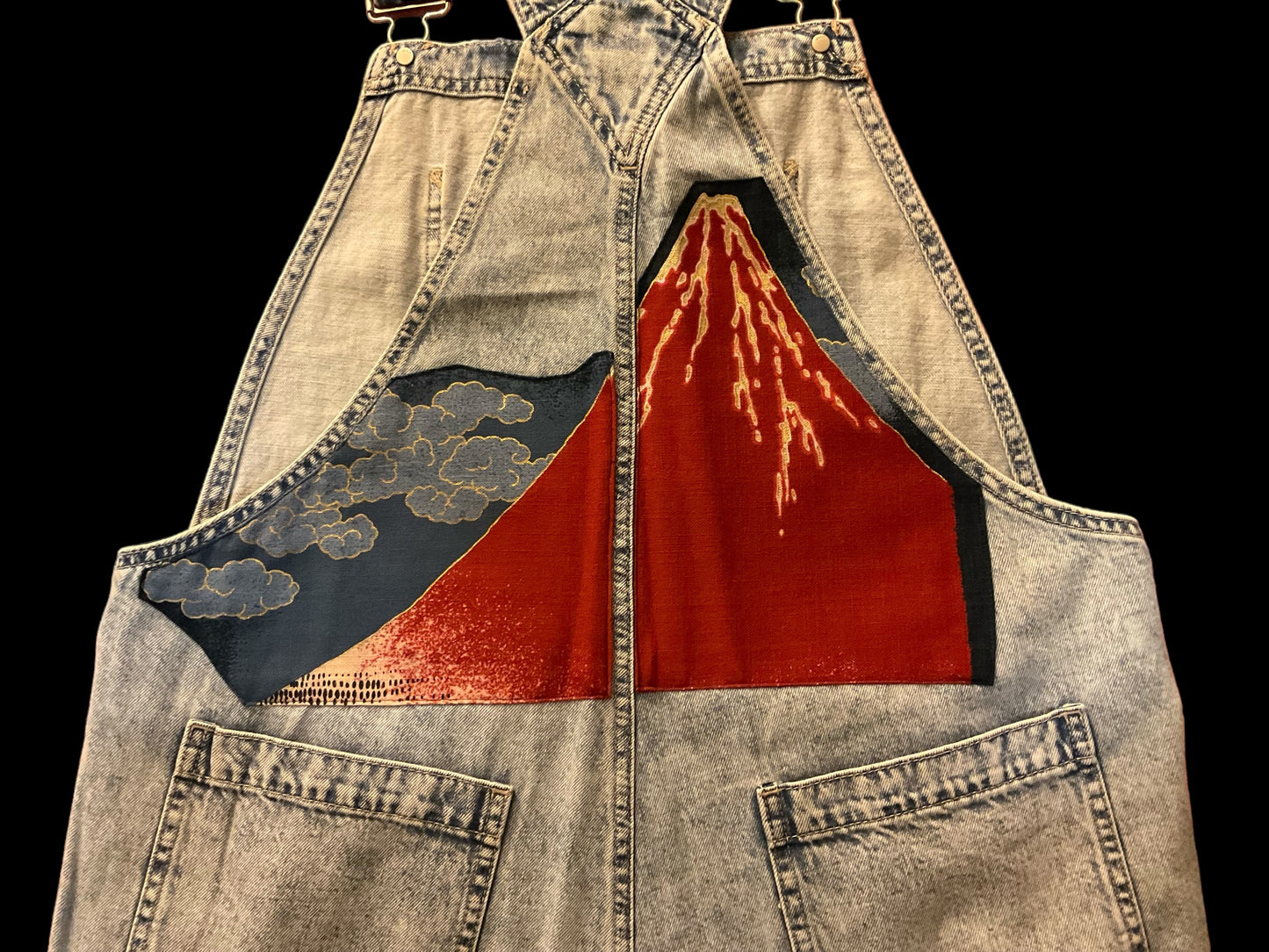 Women’s denim shortalls - Mt. Fuji