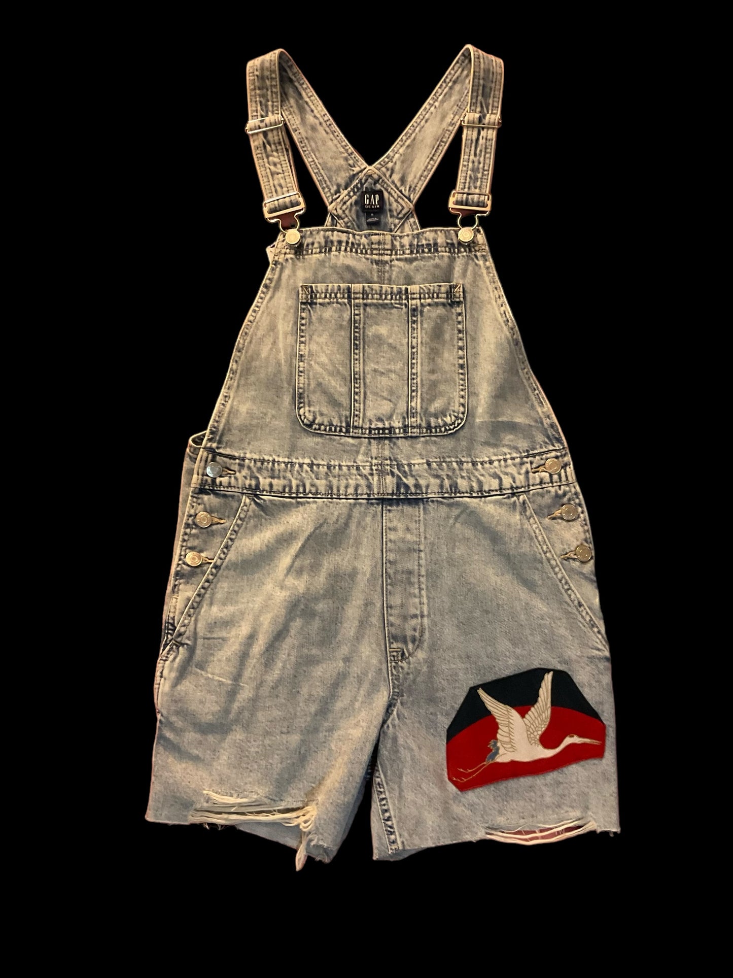 Women’s denim shortalls - Mt. Fuji